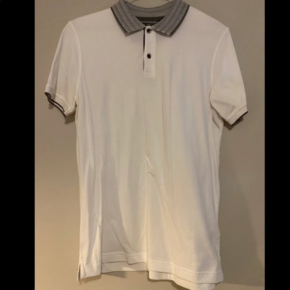 Banana Republic White Polo Shirt Size M